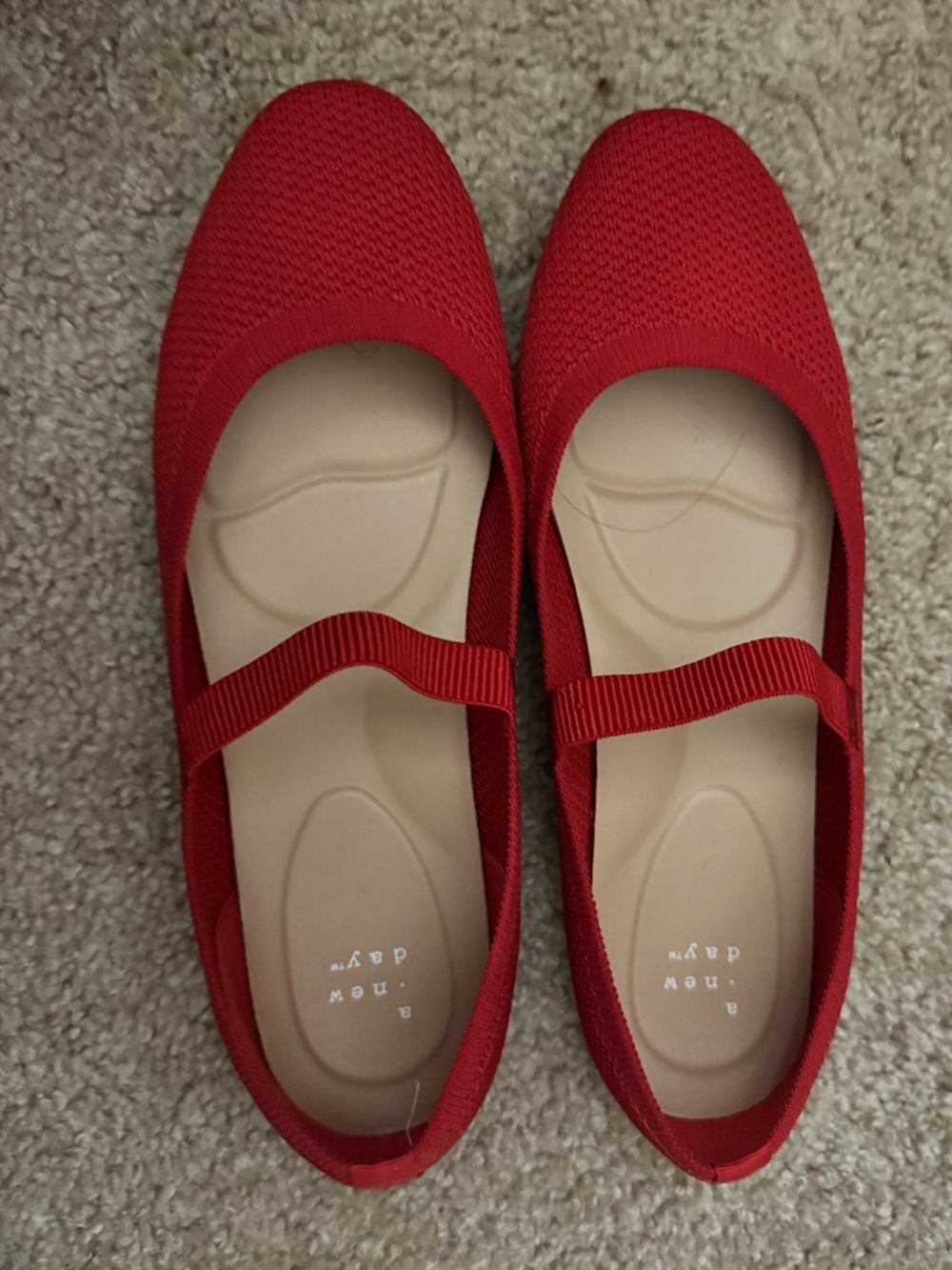 Red Women's Mary Jane Flats